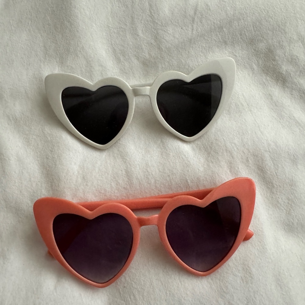 Set of 2 Heart Shaped Sunglasses *DONATING MONDAY*